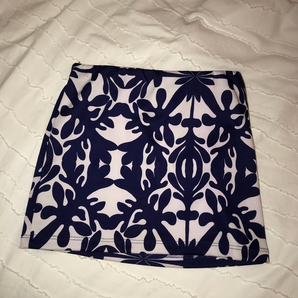 Blue patterned mini skirt - Picture 3 of 4